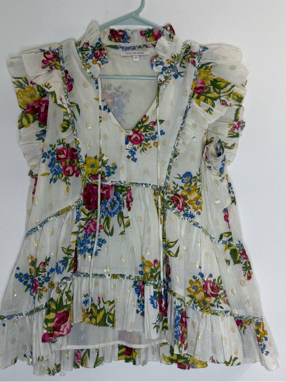 Love The Label Floral Top With Metallica Details